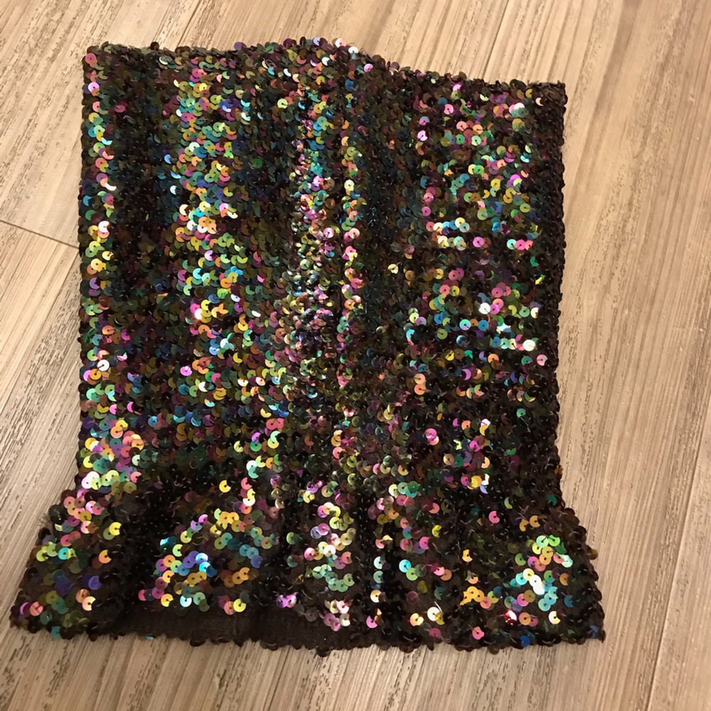 Deep purple sequin tube top